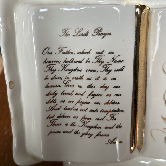 The Lord's Prayer Ceramic Book Vase Arnel's Vintage‎ Lord's Prayer circa 1970s - Picture 2 of 5